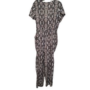 Venus Brown/Tan Snake Print Jumpsuit L